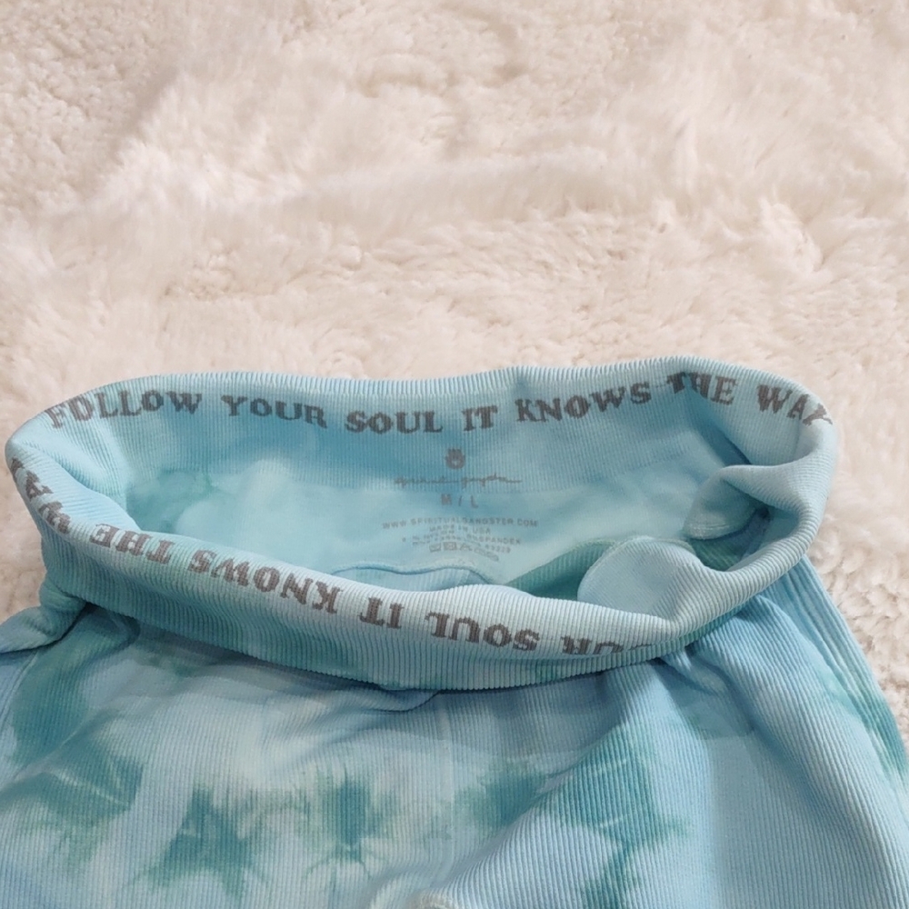 SPIRITUAL GANGSTER Blue Tie-Dye Leggings - Picture 9 of 16